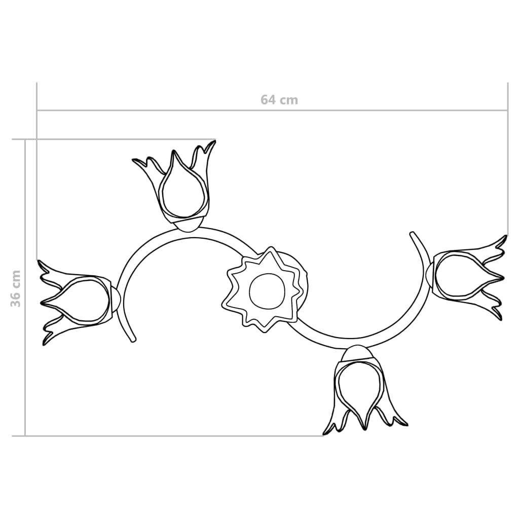 vidaXL Lampa sufitowa ze szklanymi kloszami na 5 żarówek E14, tulipany