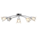 vidaXL Lampa sufitowa ze szklanymi kloszami na 5 żarówek E14, tulipany