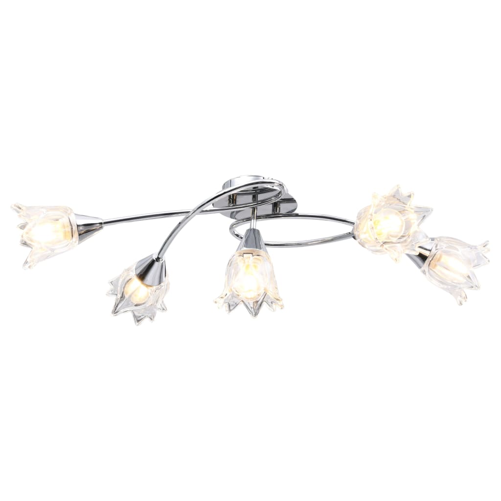 vidaXL Lampa sufitowa ze szklanymi kloszami na 5 żarówek E14, tulipany