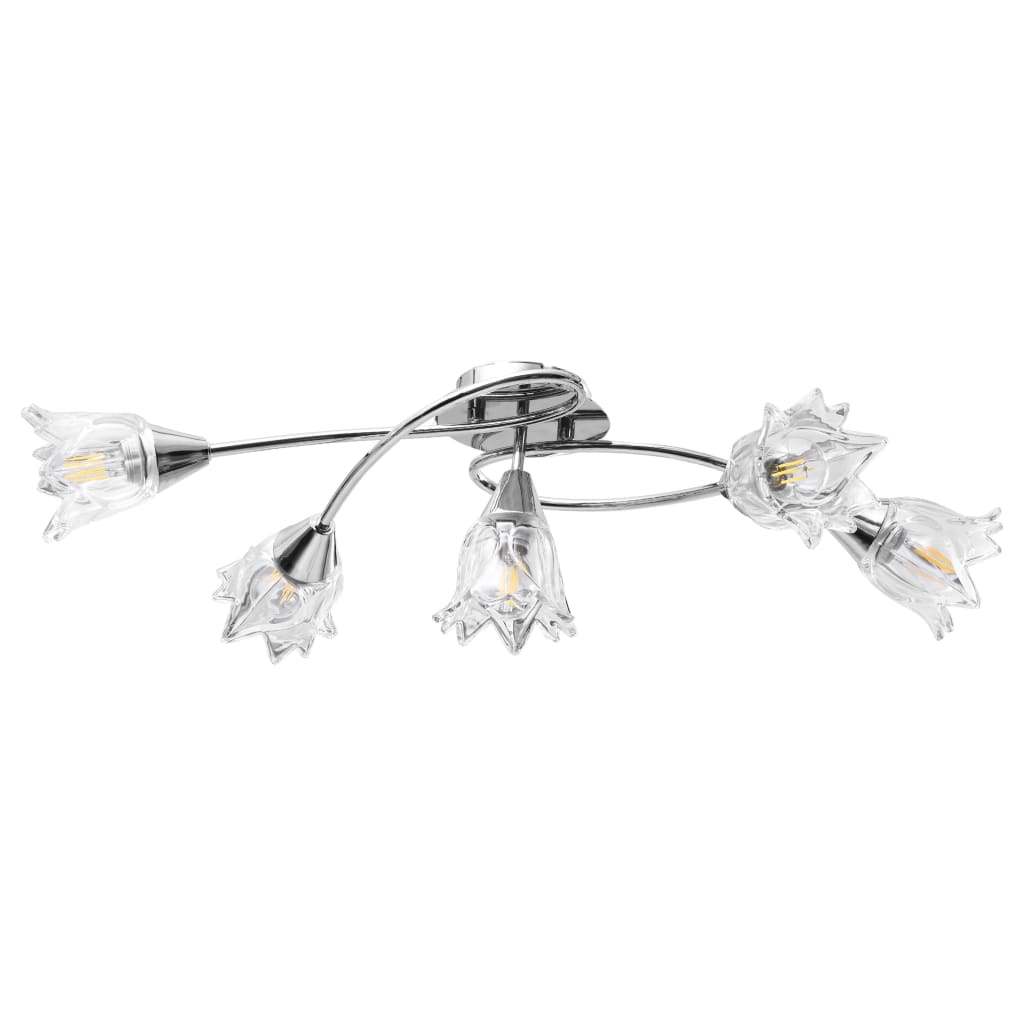 vidaXL Lampa sufitowa ze szklanymi kloszami na 5 żarówek E14, tulipany