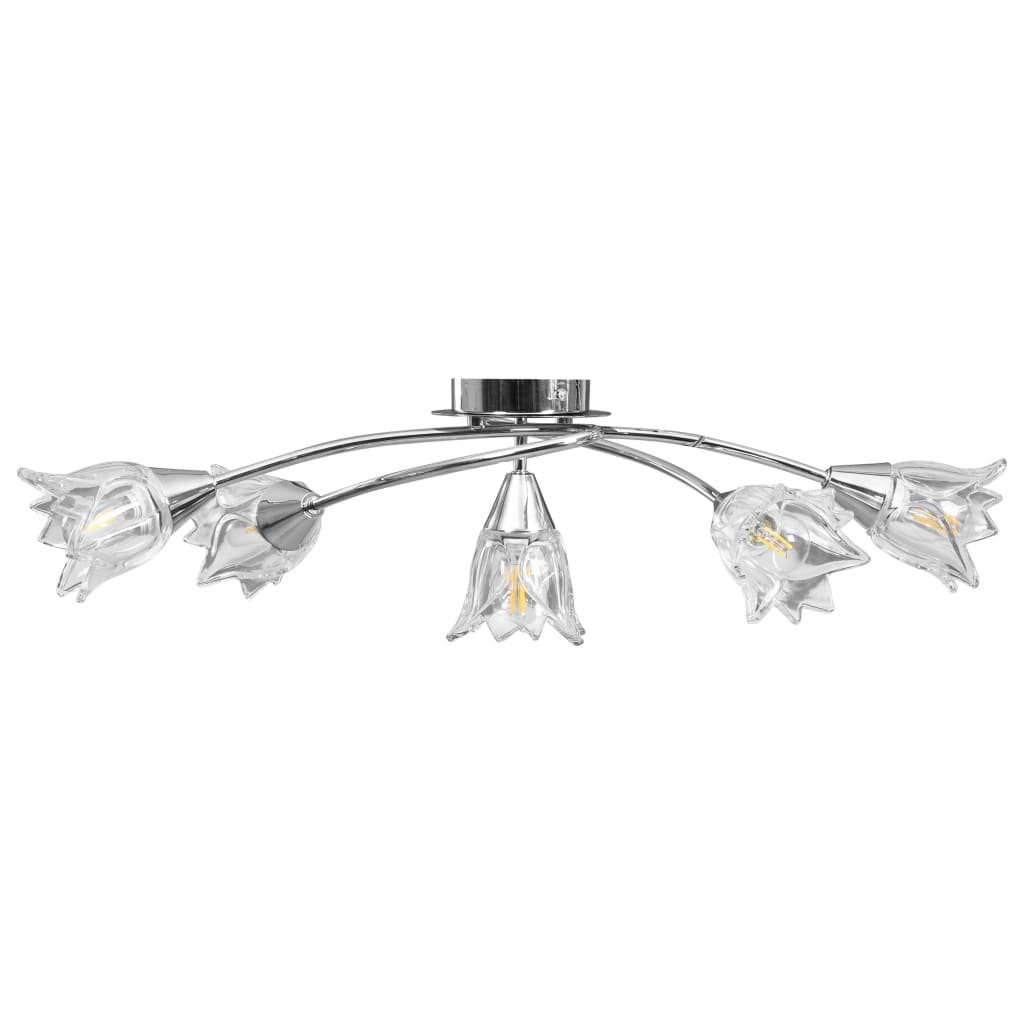 vidaXL Lampa sufitowa ze szklanymi kloszami na 5 żarówek E14, tulipany