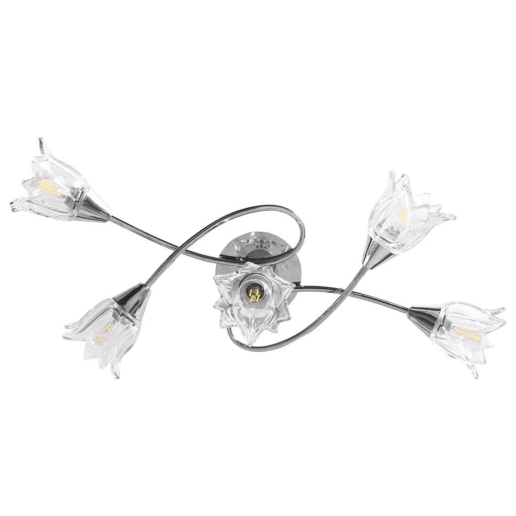 vidaXL Lampa sufitowa ze szklanymi kloszami na 5 żarówek E14, tulipany