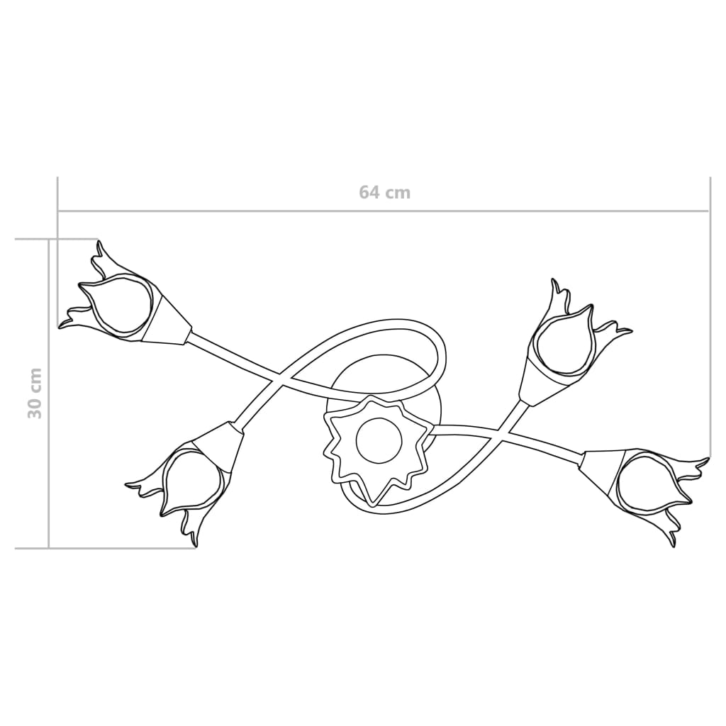 vidaXL Lampa sufitowa ze szklanymi kloszami na 5 żarówek E14, tulipany