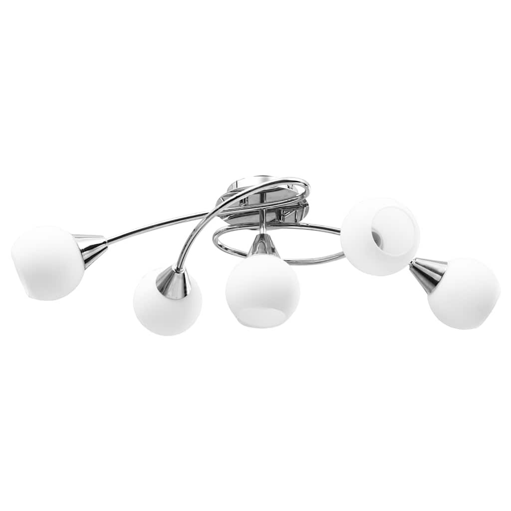 vidaXL Lampa sufitowa z ceramicznymi kloszami na 5 żarówek E14