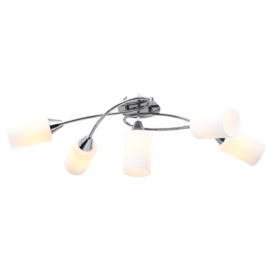 vidaXL Lampa sufitowa z ceramicznymi kloszami na 5 żarówek E14, biała