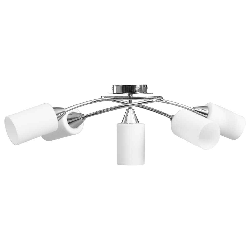 vidaXL Lampa sufitowa z ceramicznymi kloszami na 5 żarówek E14, biała