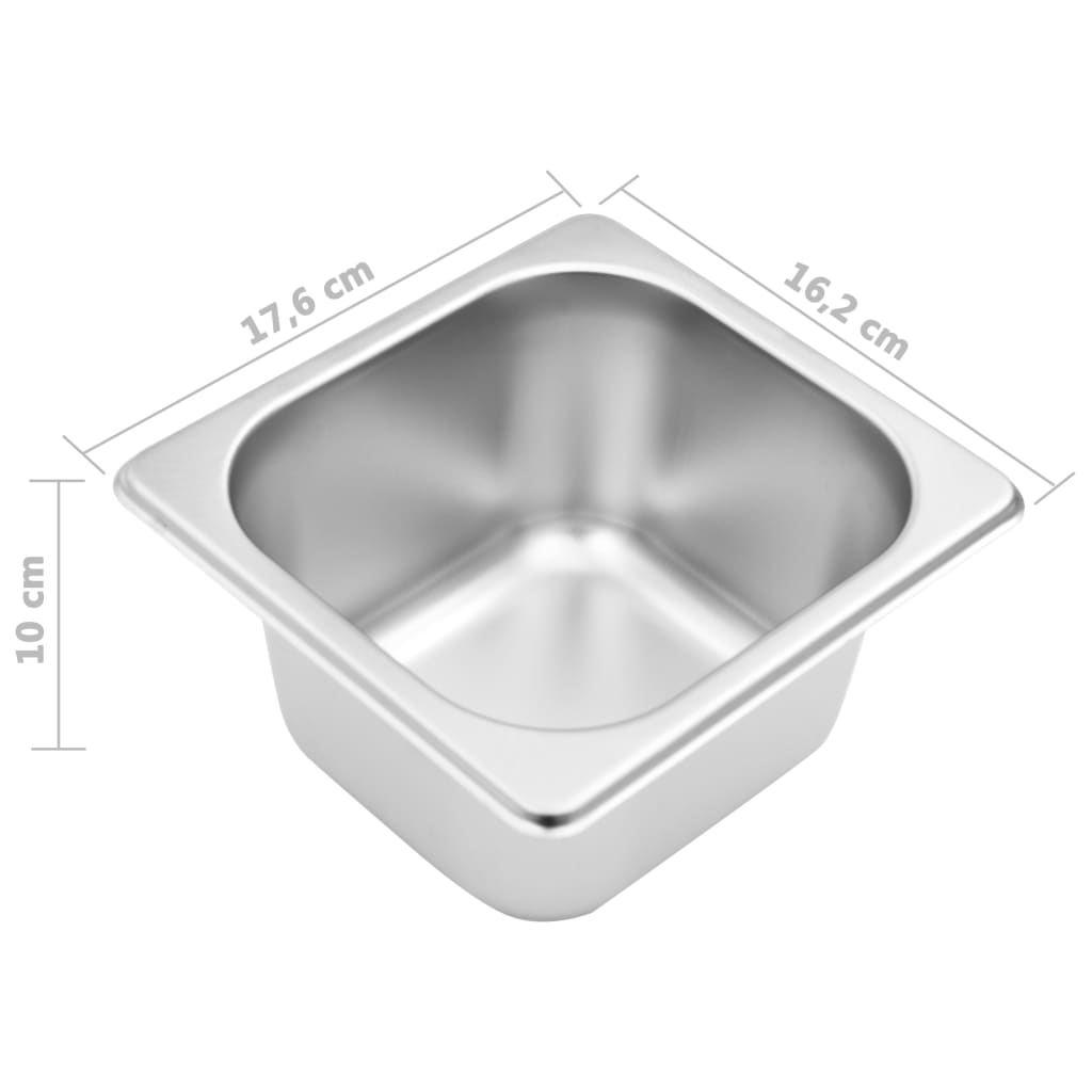 vidaXL Ekspozytor z 5 pojemnikami GN 1/6, stal nierdzewna