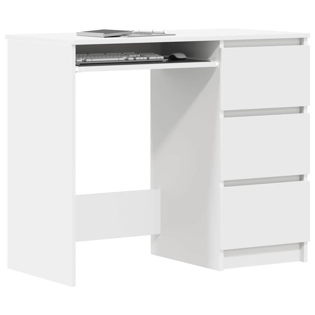 vidaXL Biurko, białe, 90x45x76 cm, materiał drewnopochodny