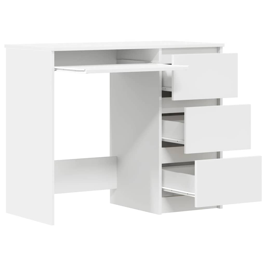 vidaXL Biurko, białe, 90x45x76 cm, materiał drewnopochodny