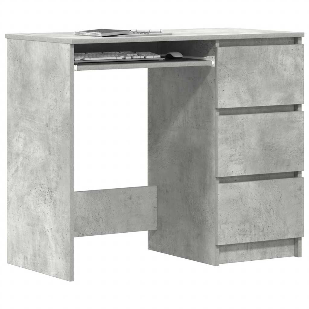 vidaXL Biurko, szarość betonu, 90x45x76 cm, materiał drewnopochodny