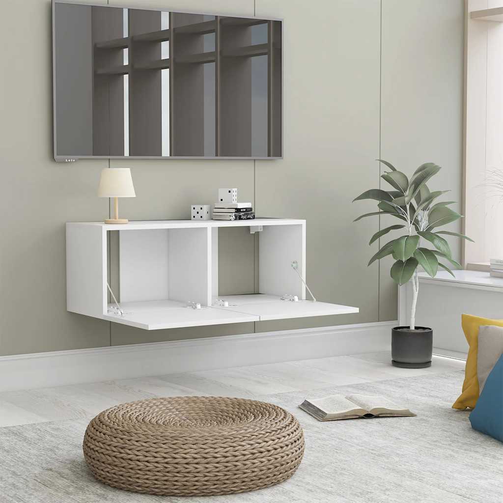 vidaXL Szafka TV, biała, 80x30x30 cm, materiał drewnopochodny