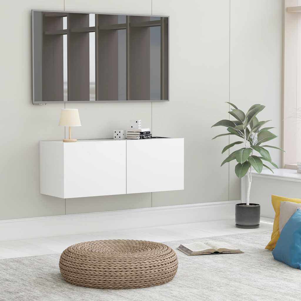 vidaXL Szafka TV, biała, 80x30x30 cm, materiał drewnopochodny