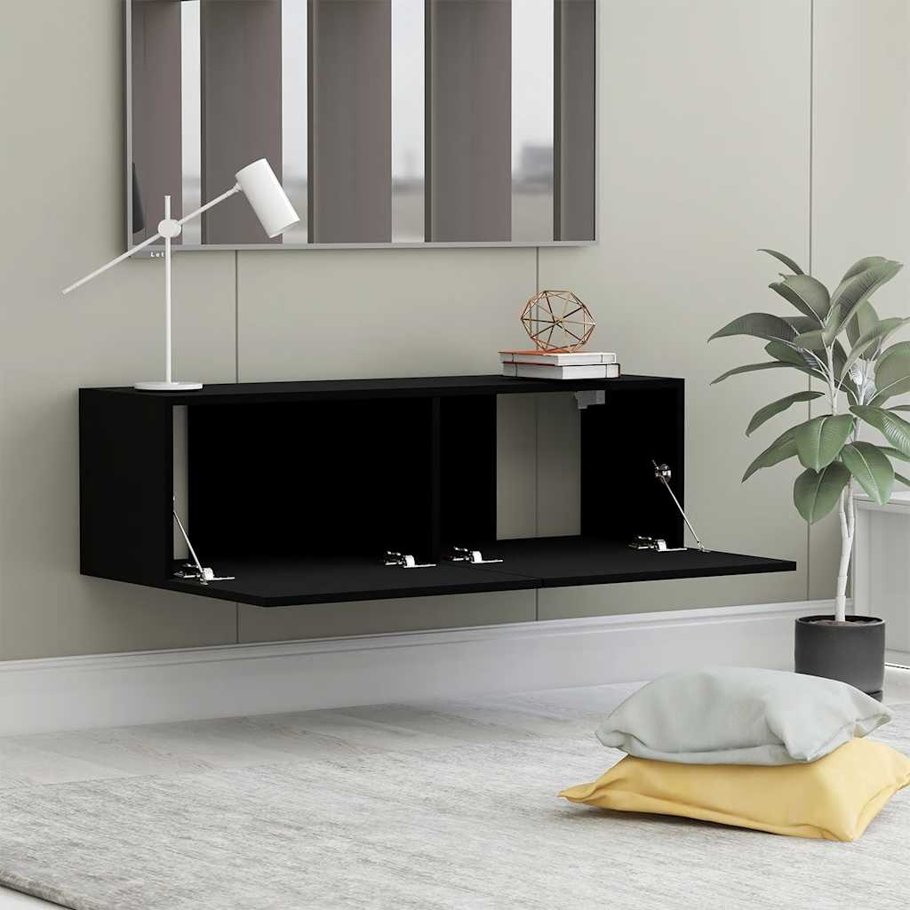 vidaXL Szafka pod telewizor, czarna, 100x30x30 cm