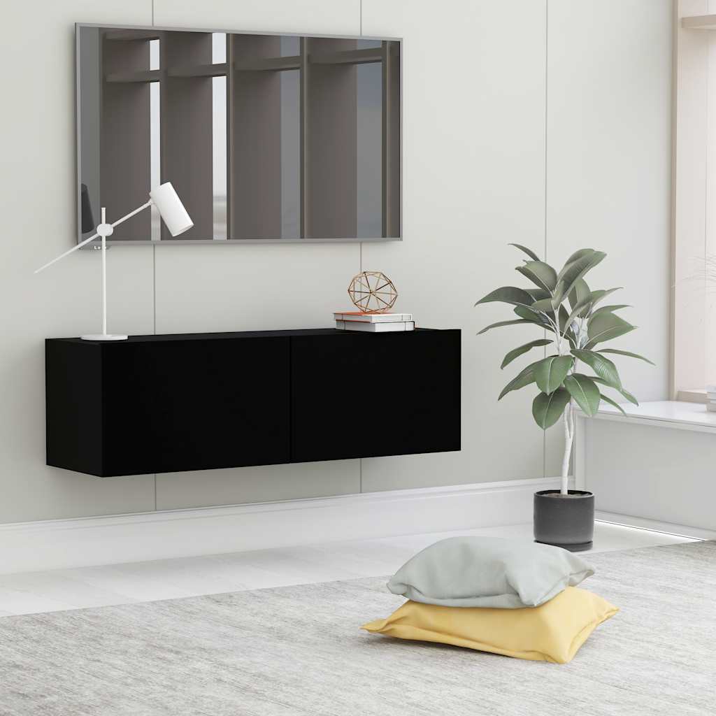 vidaXL Szafka pod telewizor, czarna, 100x30x30 cm