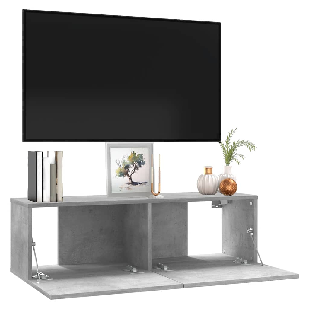vidaXL Szafka pod TV, szarość betonu, 100x30x30 cm
