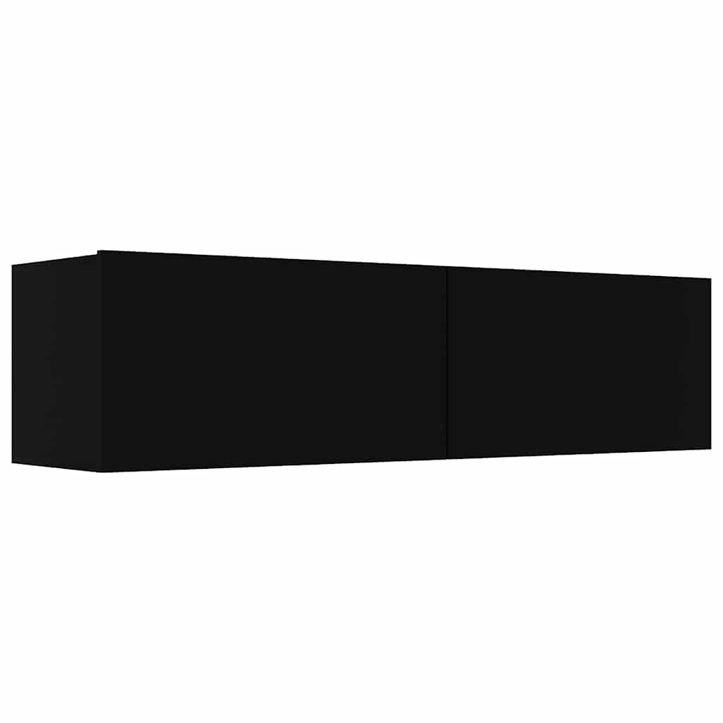 vidaXL Szafka TV, czarna, 120x30x30 cm, materiał drewnopochodny