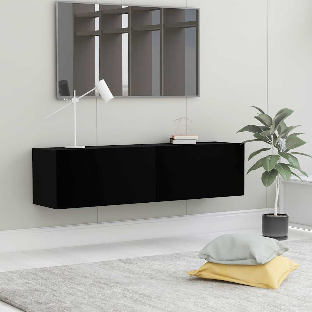 vidaXL Szafka TV, czarna, 120x30x30 cm, materiał drewnopochodny