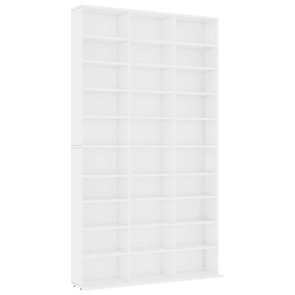 vidaXL Szafka na CD, biała, 102x23x177,5 cm, materiał drewnopochodny