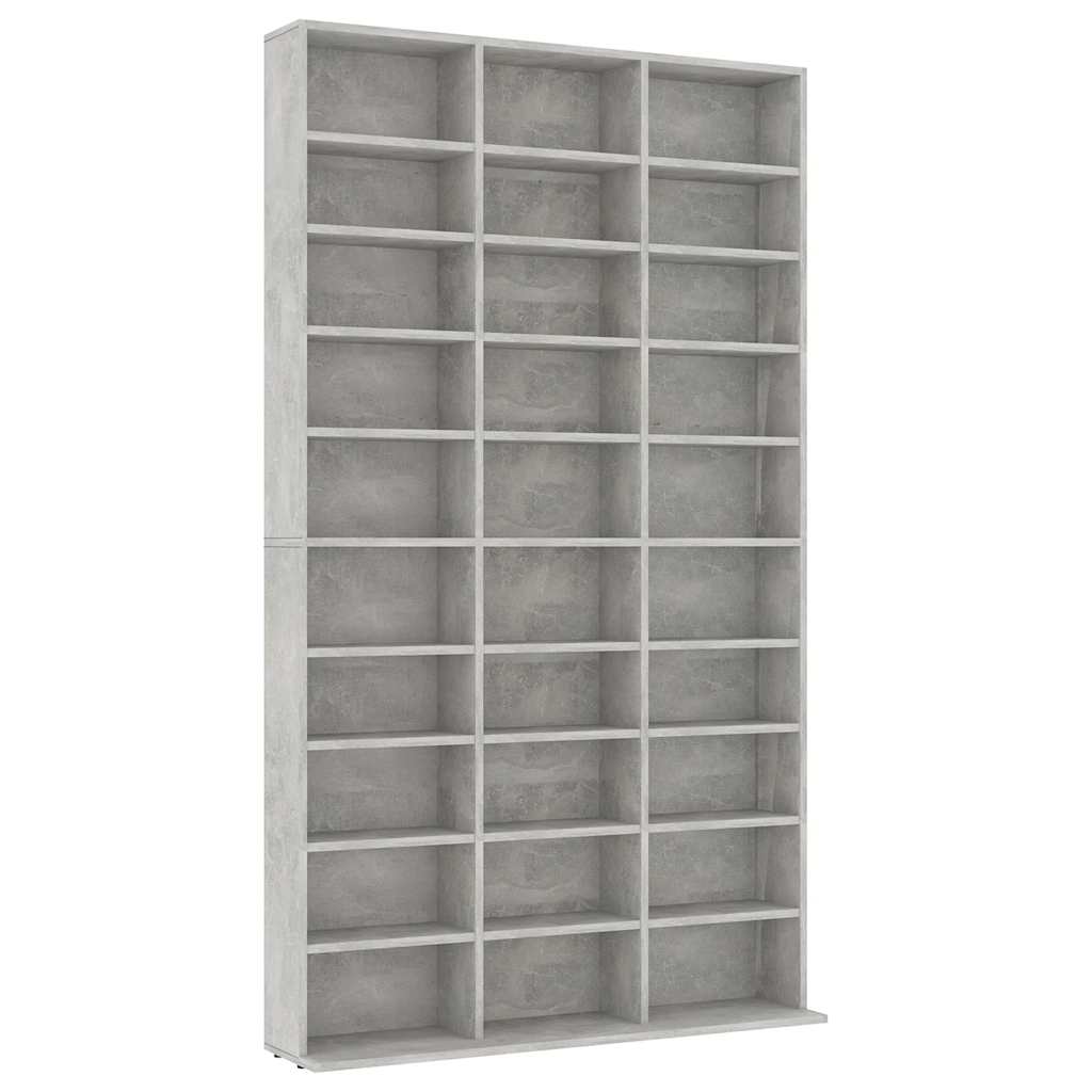 vidaXL Szafka na płyty CD, szarość betonu, 102x16x177,5 cm