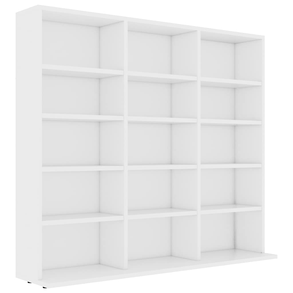 vidaXL Szafka na płyty CD, biała, 100x23x89,5 cm