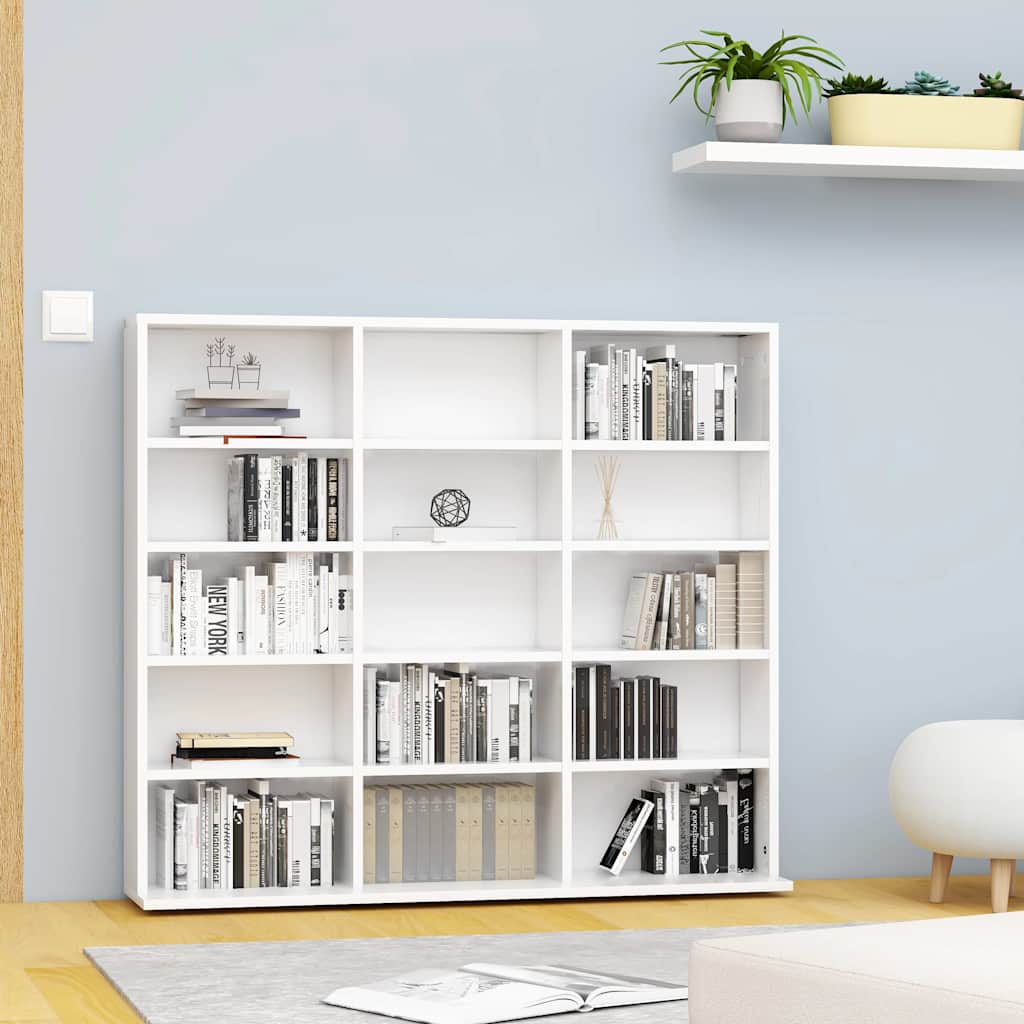 vidaXL Szafka na płyty CD, biała, 100x23x89,5 cm