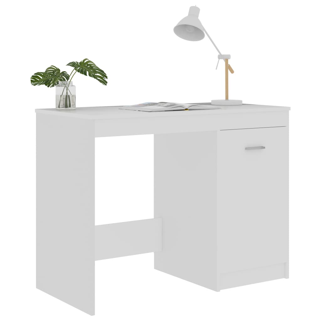 vidaXL Biurko, białe, 100x50x76 cm, materiał drewnopochodny
