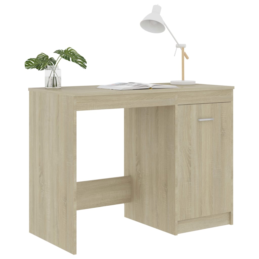 vidaXL Biurko, dąb sonoma, 100x50x76 cm, materiał drewnopochodny