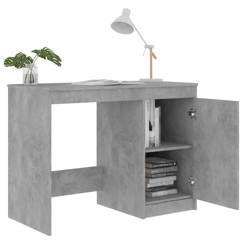 vidaXL Biurko, szarość betonu, 100x50x76 cm, materiał drewnopochodny