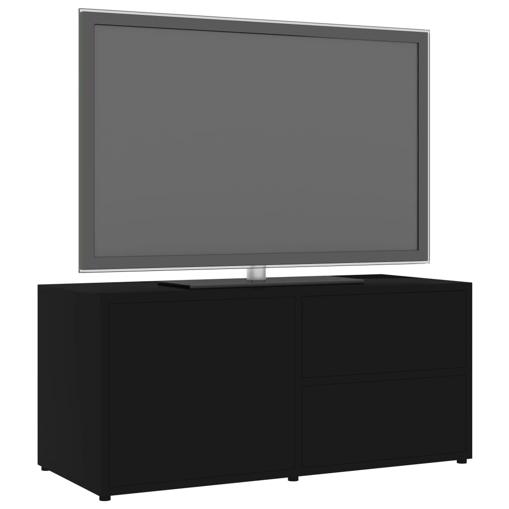 vidaXL Szafka pod TV, czarna, 80x34x36 cm materiał drewnopochodny