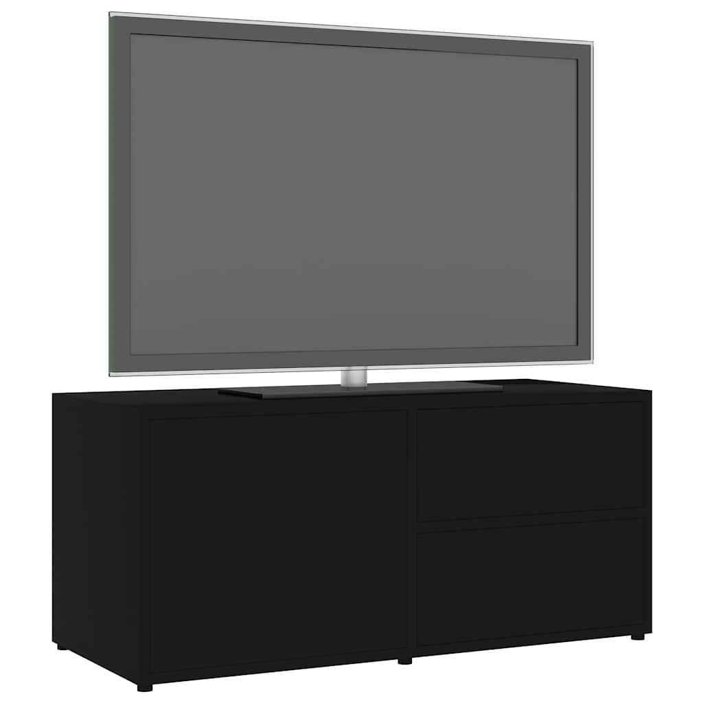 vidaXL Szafka pod TV, czarna, 80x34x36 cm materiał drewnopochodny