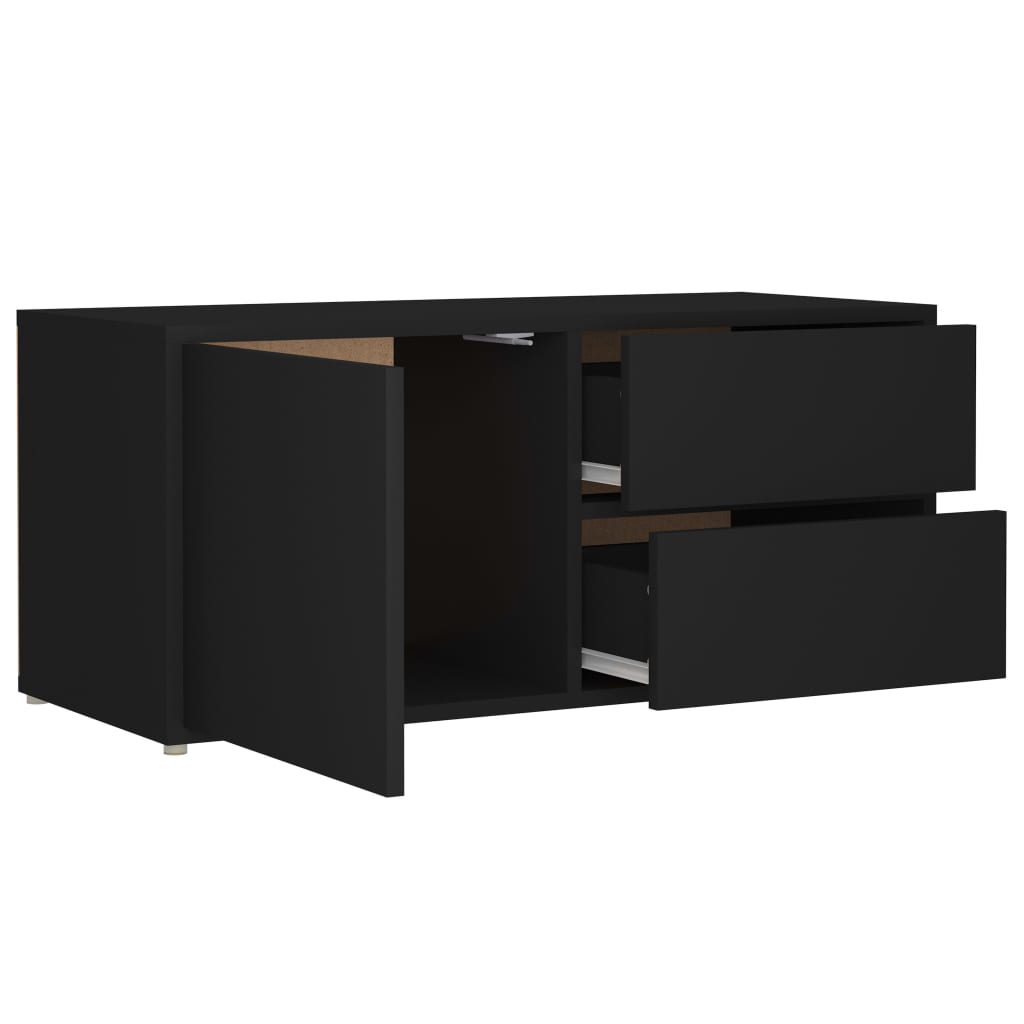 vidaXL Szafka pod TV, czarna, 80x34x36 cm materiał drewnopochodny
