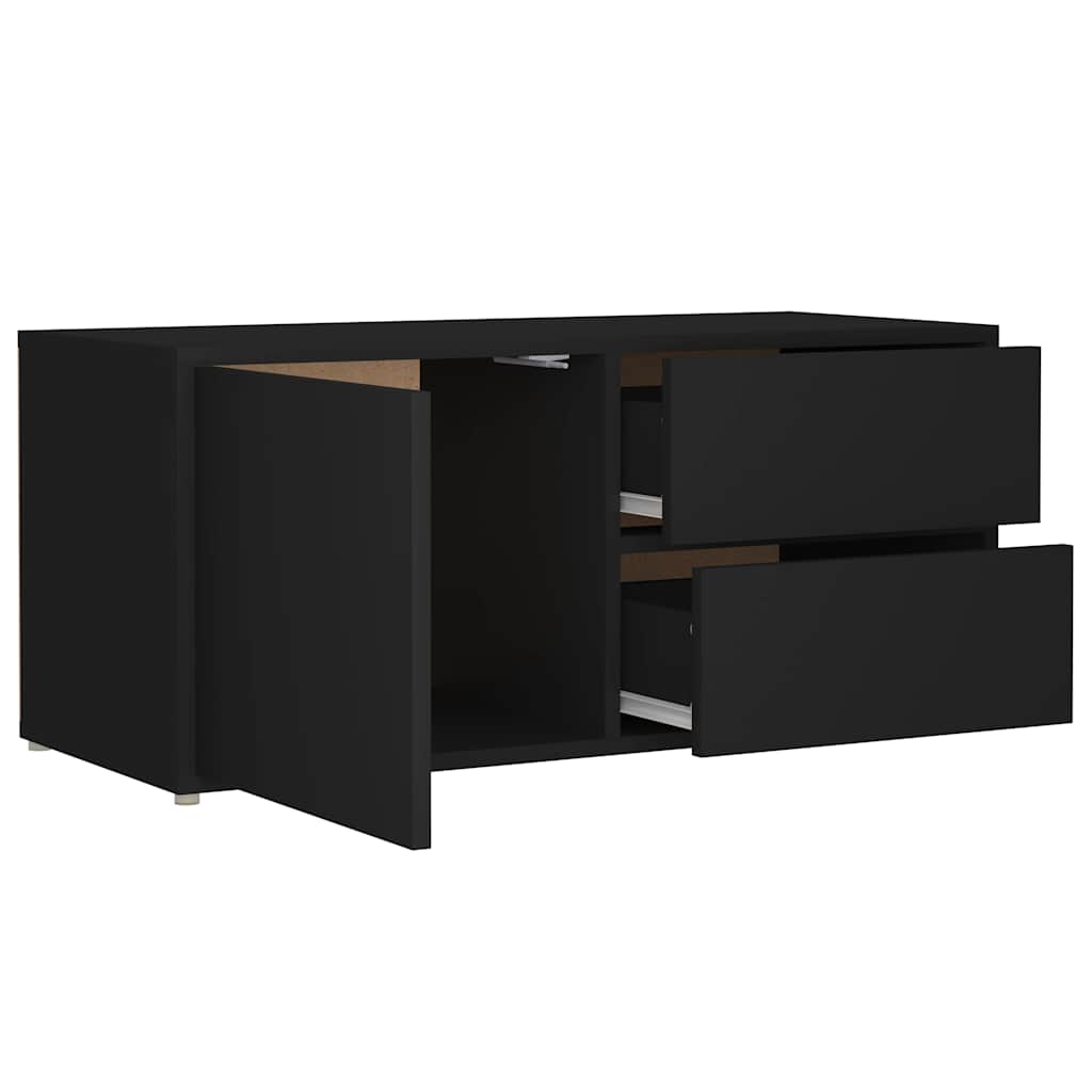 vidaXL Szafka pod TV, czarna, 80x34x36 cm materiał drewnopochodny