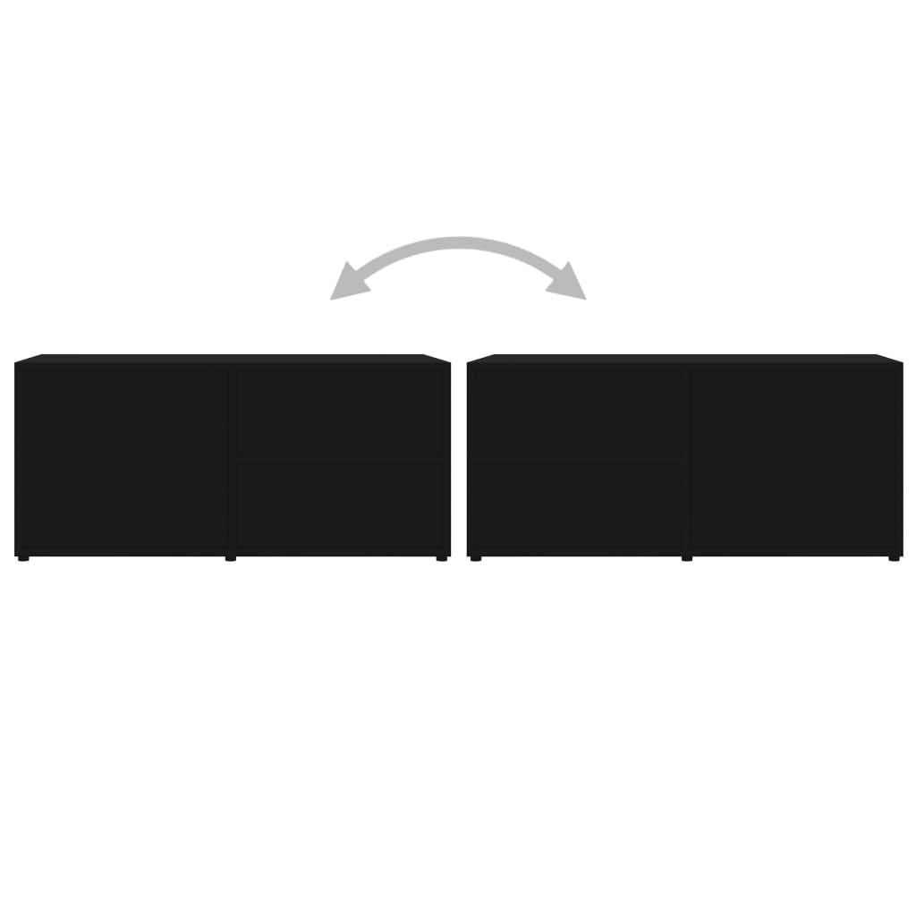 vidaXL Szafka pod TV, czarna, 80x34x36 cm materiał drewnopochodny
