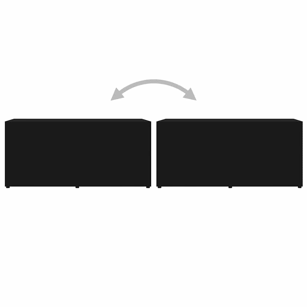 vidaXL Szafka pod TV, czarna, 80x34x36 cm materiał drewnopochodny