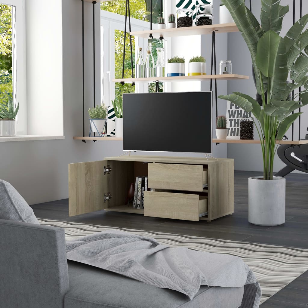vidaXL Szafka pod telewizor, dąb sonoma, 80x34x36 cm