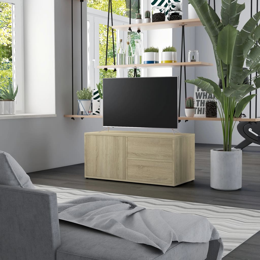 vidaXL Szafka pod telewizor, dąb sonoma, 80x34x36 cm