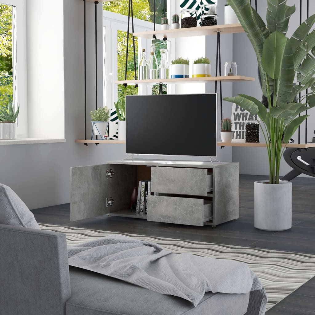 vidaXL Szafka pod telewizor, szarość betonu, 80x34x36 cm