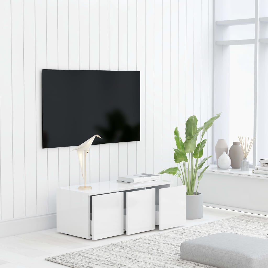 vidaXL Szafka pod TV, biała, 80x34x30 cm, materiał drewnopochodny