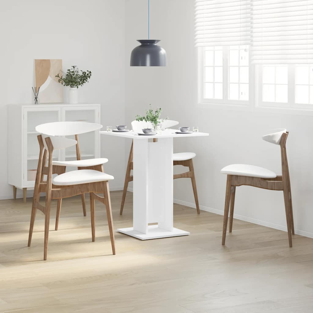 vidaXL Stolik bistro, biały, 60x60x75 cm, materiał drewnopochodny