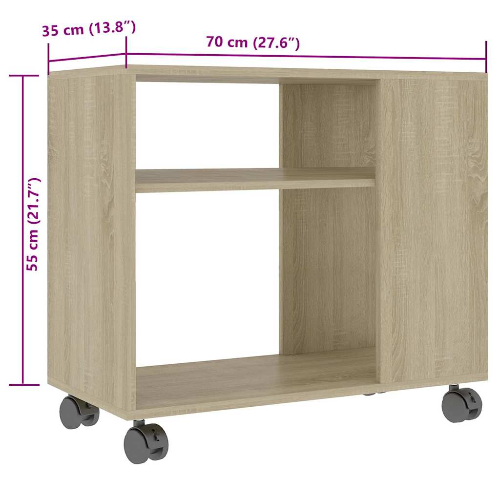 vidaXL Stolik boczny, dąb sonoma, 70x35x55 cm, materiał drewnopochodny