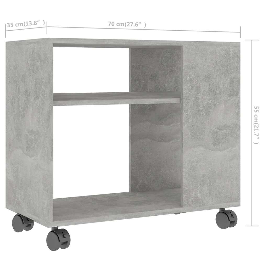 vidaXL Stolik boczny, szary, 70x35x55 cm, materiał drewnopochodny