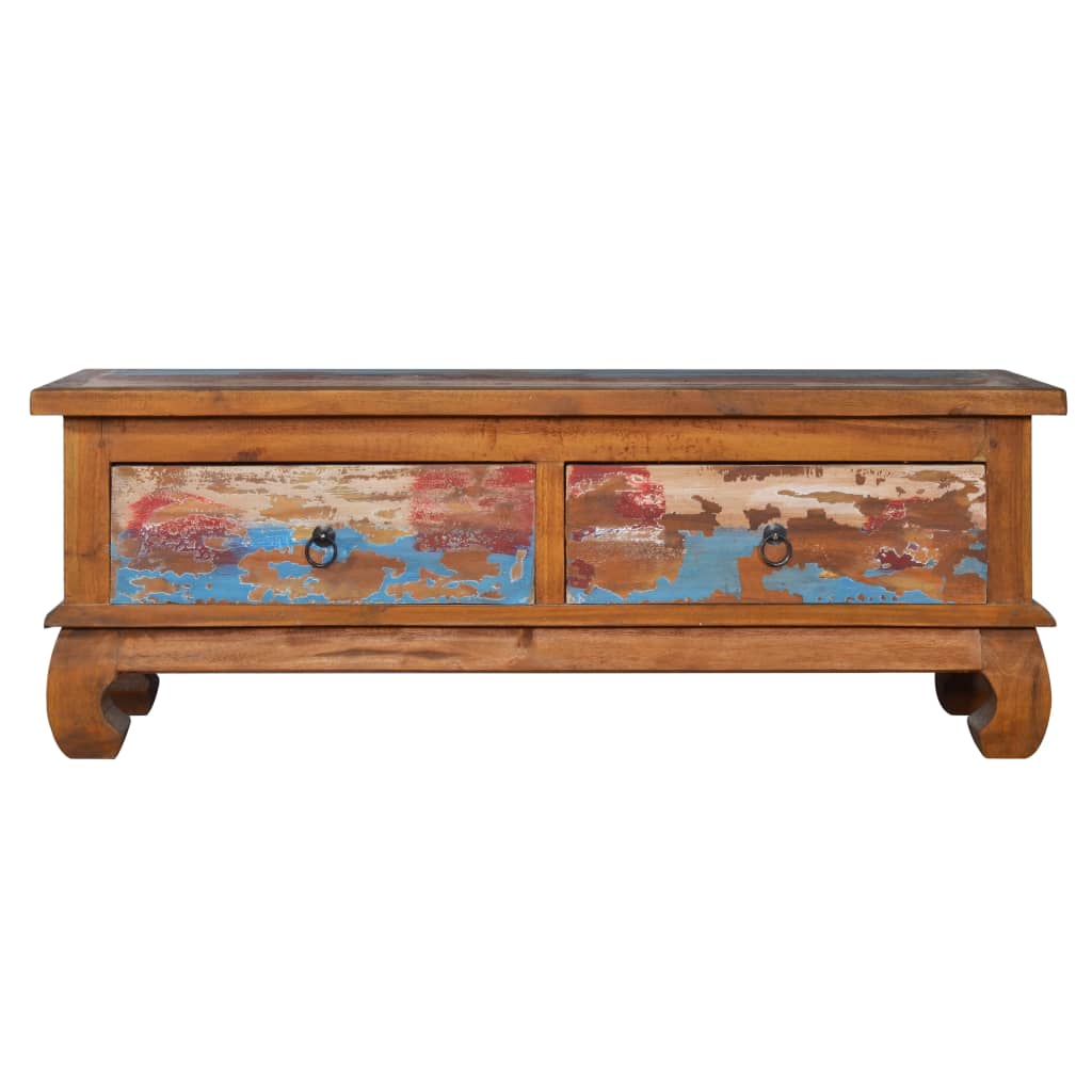 vidaXL Szafka pod TV, 110 x 35 x 40 cm, lite drewno tekowe z odzysku