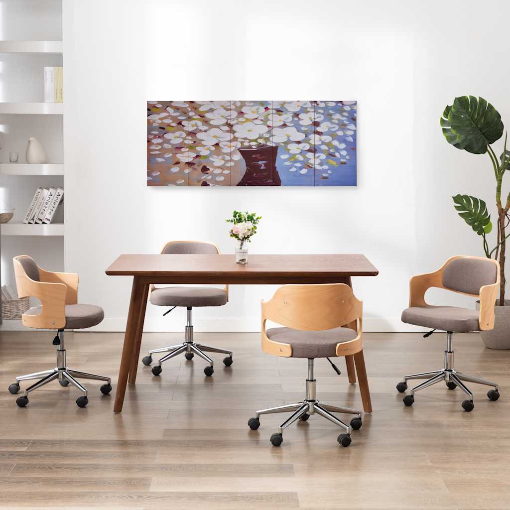 vidaXL Zestaw obrazów z kwiatami w wazonie, kolorowy, 150x60 cm