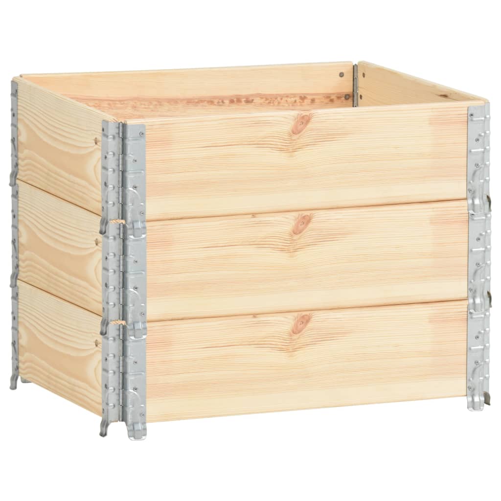 vidaXL Nadstawki paletowe, 3 szt., 60x80 cm, lite drewno sosnowe