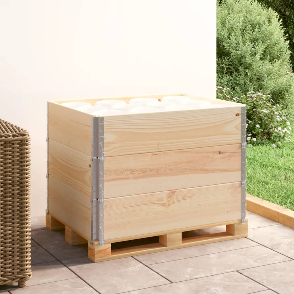 vidaXL Nadstawki paletowe, 3 szt., 60x80 cm, lite drewno sosnowe