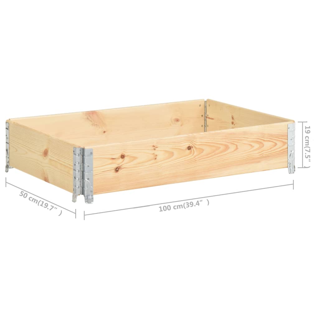 vidaXL Nadstawka paletowa, 50x100 cm, lite drewno sosnowe