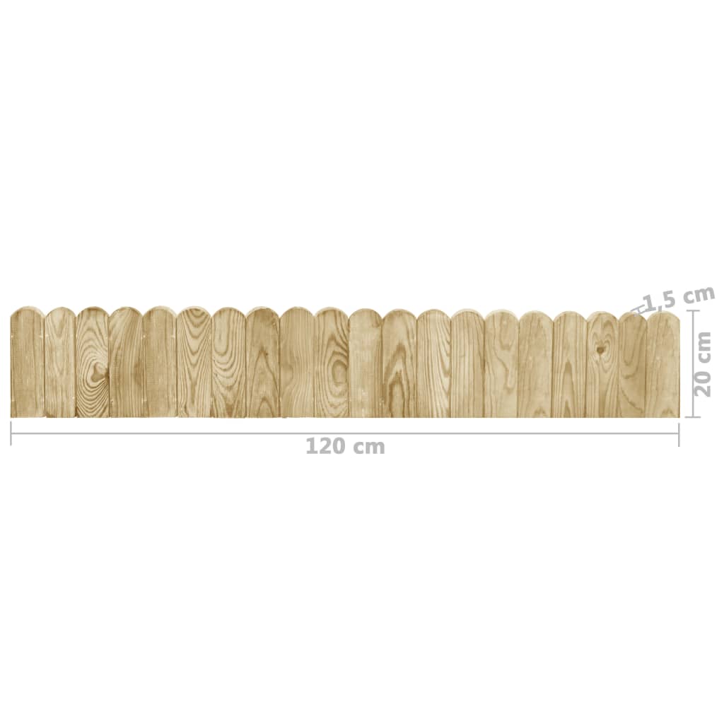 vidaXL Obrzeża ogrodowe, 2 szt., 120 cm, impregnowane drewno sosnowe