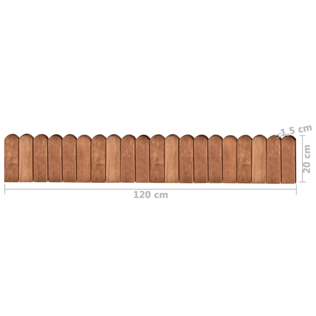 vidaXL Obrzeża ogrodowe, 3 szt., 120 cm, impregnowane drewno sosnowe
