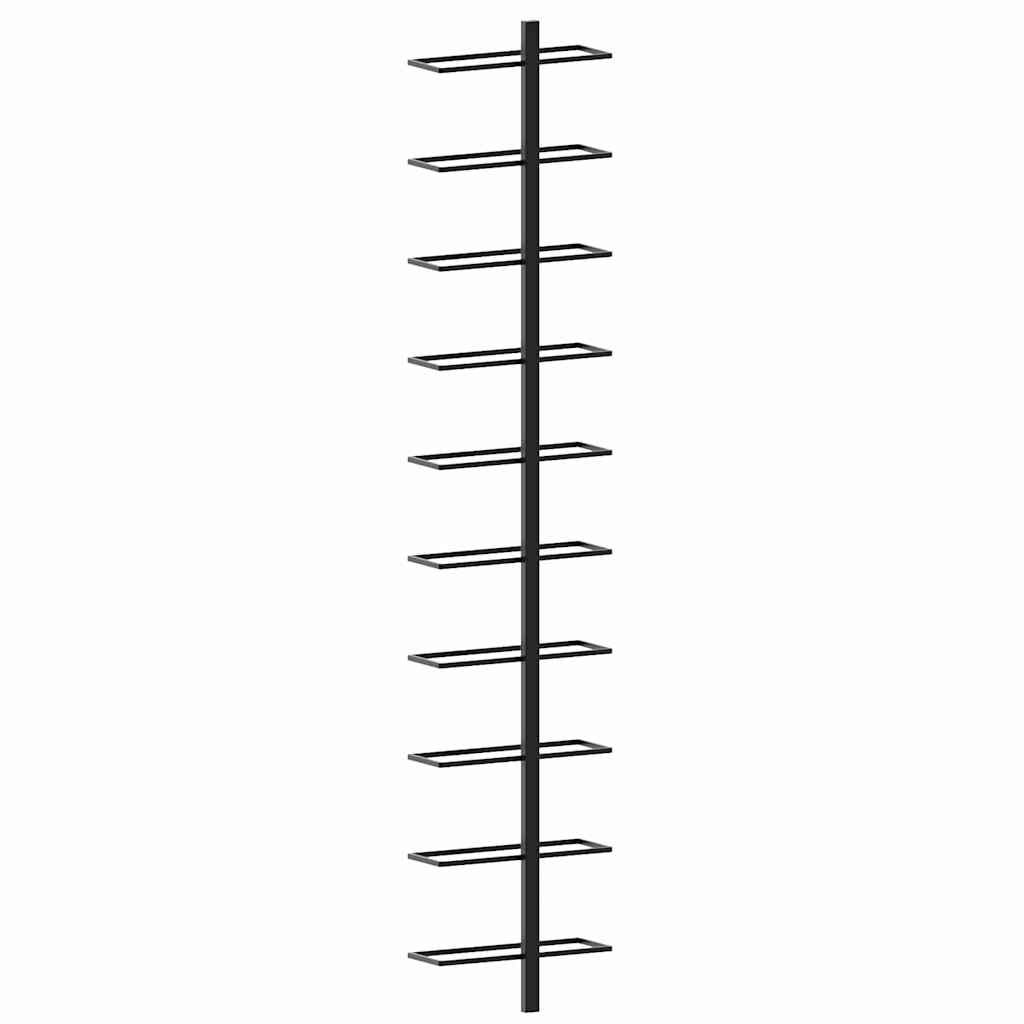 vidaXL Ścienne uchwyty na 20 butelek wina, 2 szt., czarne, metalowe