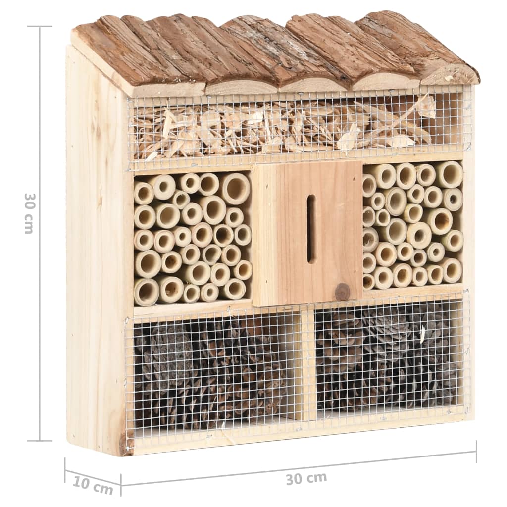 vidaXL Domek dla owadów, 30x10x30 cm, drewno jodłowe